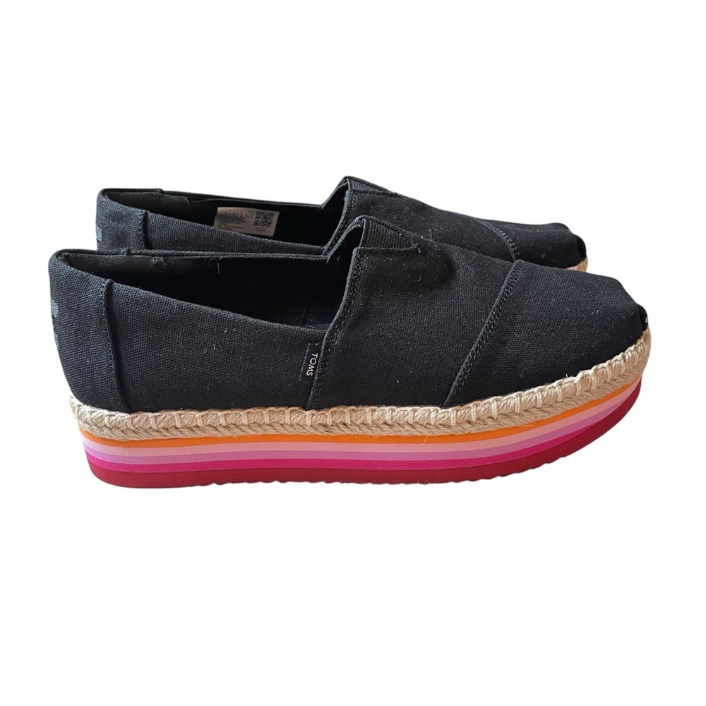 Toms Alp Platform Rope High Black Espadrilles Size 7.5 - Picture 10 of 10